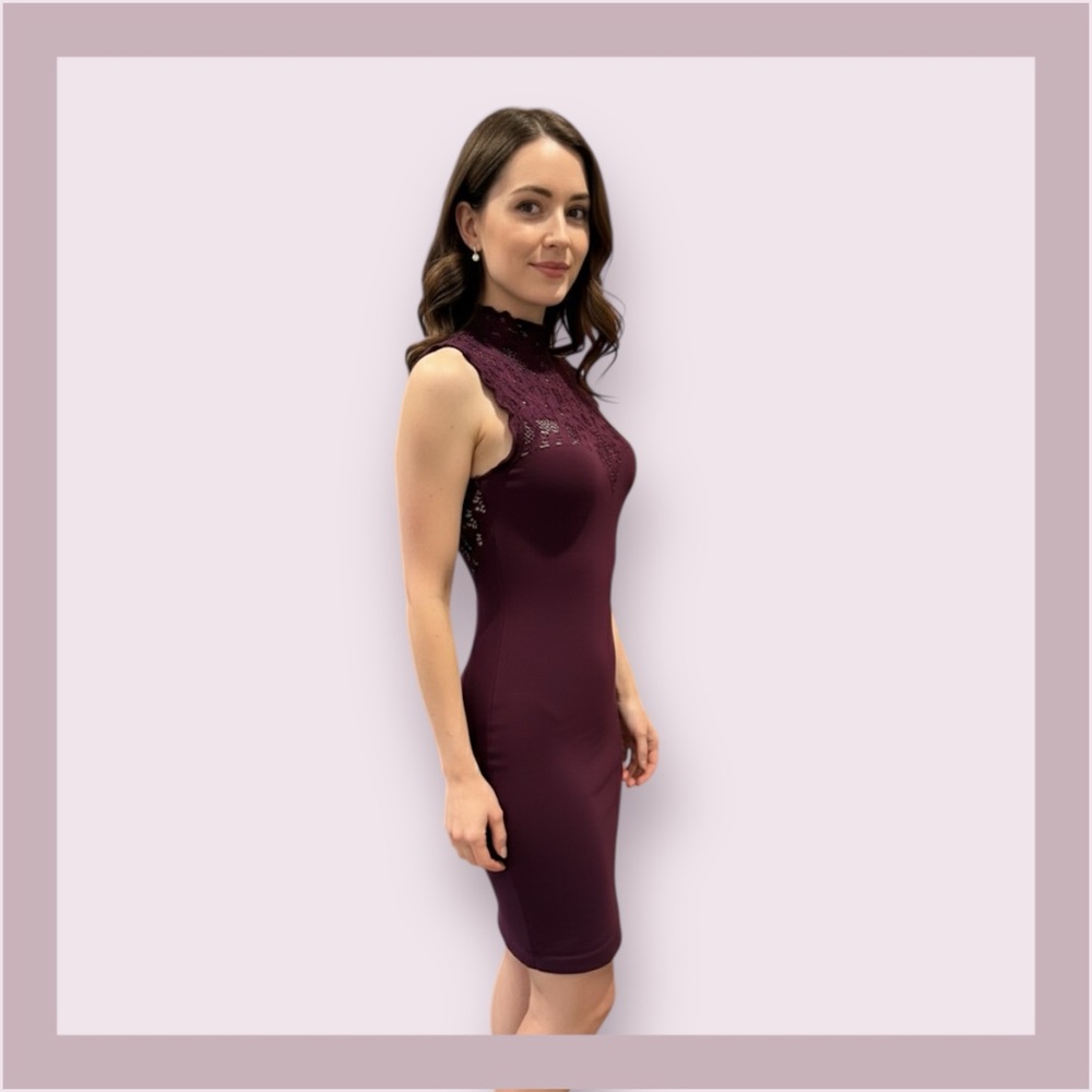 Free People Intimately Plum Wine Seamless Sweetheart Cami Dress